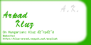 arpad kluz business card